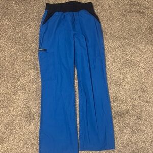 Cherokee Blue Scrub Pants with Black Waistband